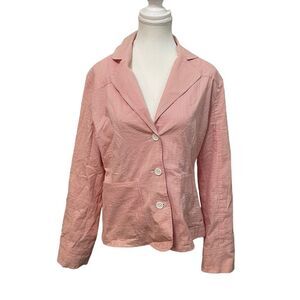 Tyler Boe Pink White Pin Stripe Casual Career Blazer Preppy Jacket size 12‎